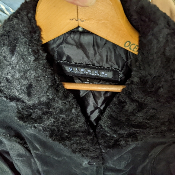 Giacca Black Soft Suede Leather Long Coat - Picture 11 of 12